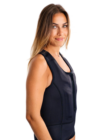 Limestone Neoprene Floatation Aid Swimwear - Luxe Black - Boyleg 15