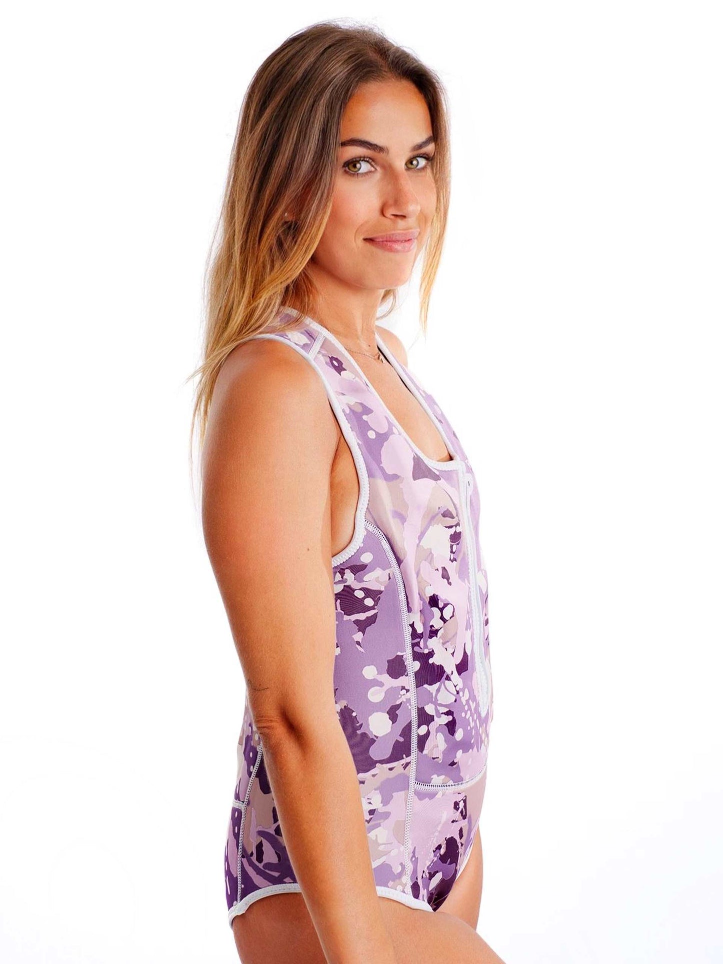 Limestone Neoprene Floatation Aid Swimwear - Lavender Splash