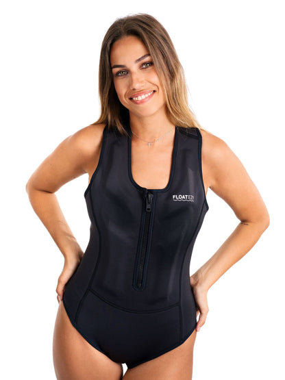 Limestone Neoprene Floatation Aid Swimwear - Luxe Black